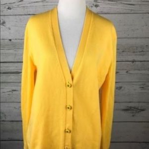 Beautiful like new yellow wool Tory Burch cardigan